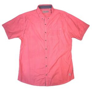 Depart West Mens XL Red White Gingham Western Short Sleeve Button Up Flip Cuff